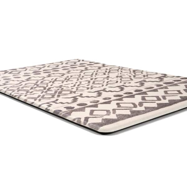 Gray Distressed Bohemian 18 in. x 47 in. Anti Fatigue Standing Mat