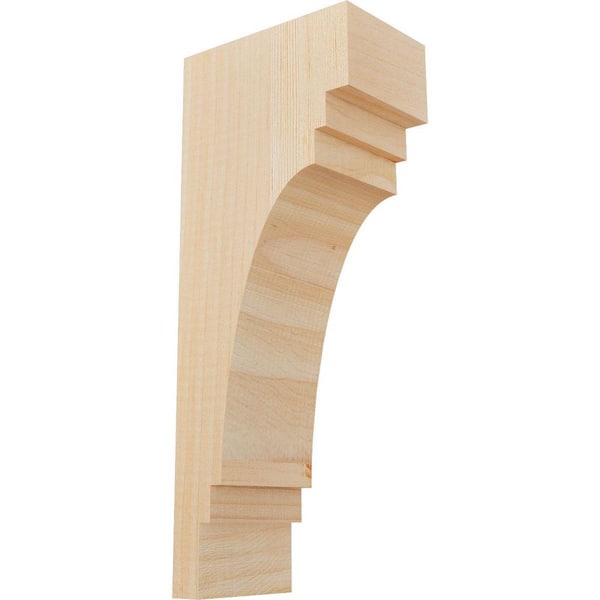 Ekena Millwork 3-1/2 in. x 6 in. x 14 in. Douglas Fir Pescadero Smooth Corbel