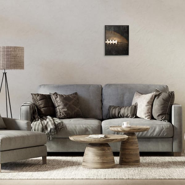 Rustic Football Close Up by Kim Allen Black Framed Sports Giclee Art Print 14 in. x 11 in.