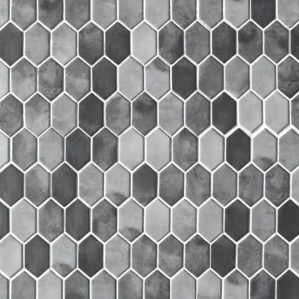 sunwings Picket Gray Mix 10.7 in. x 10.1 in. Long Hexagon Recycled