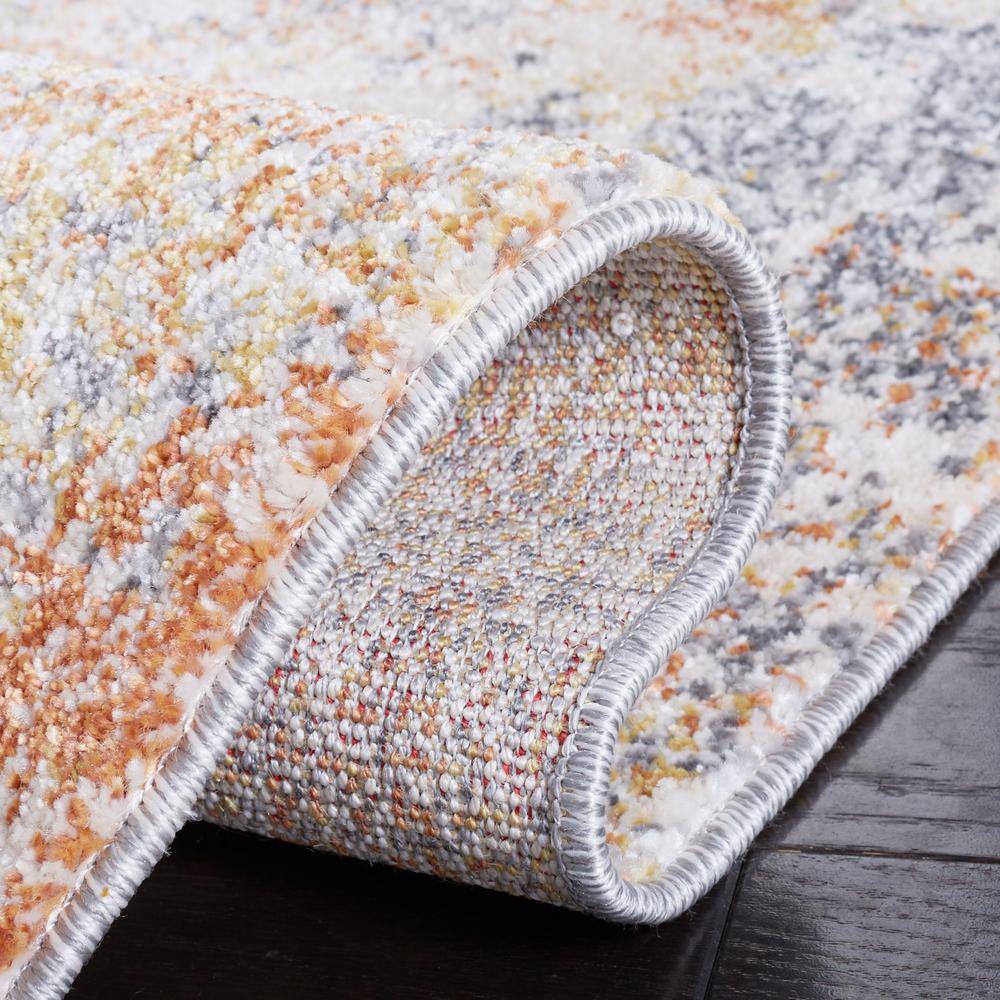 Gray Abstract Hand-Knotted Synthetic 8' x 10' Rug