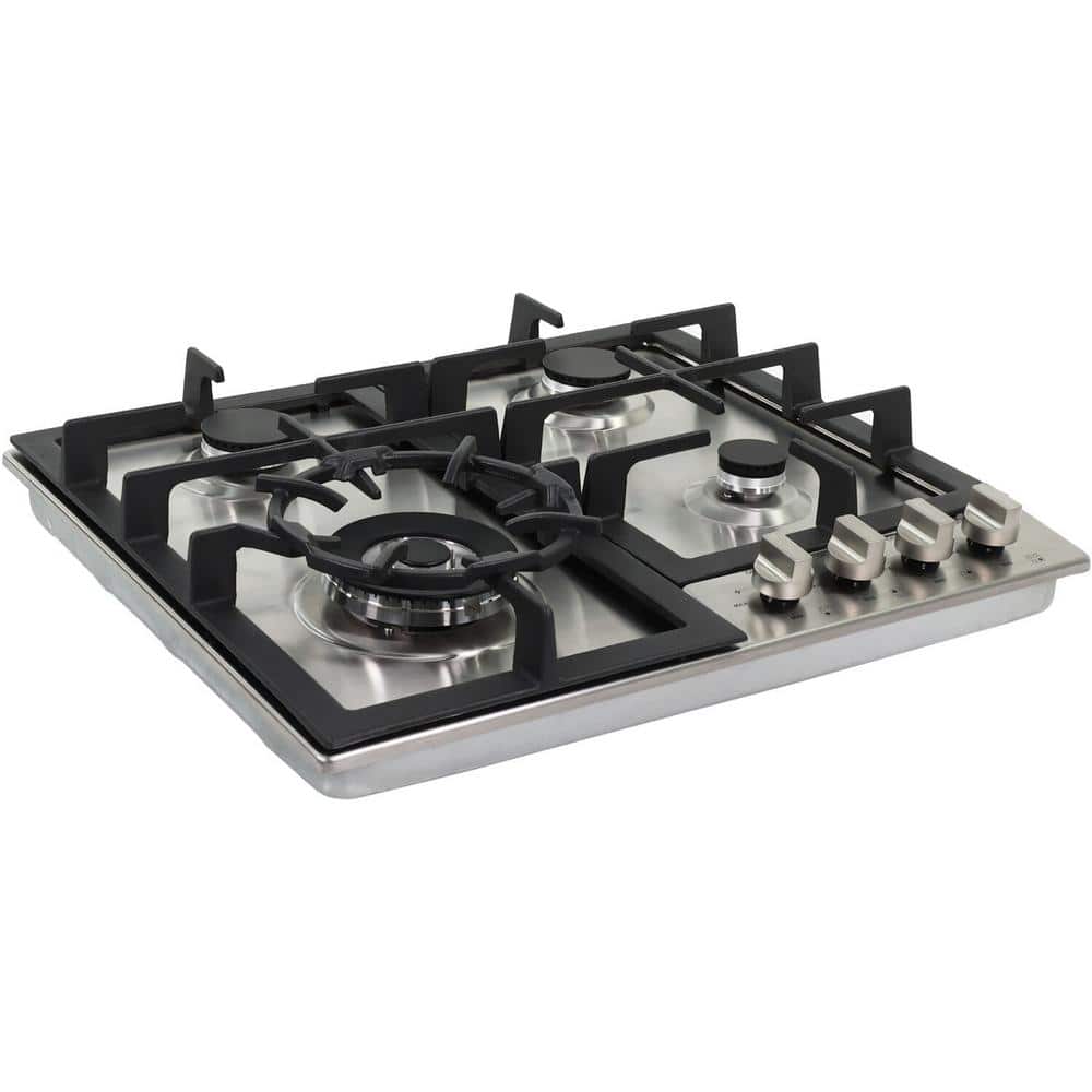 24-Inch Stainless Steel Gas Cooktop with Cast Iron Grates