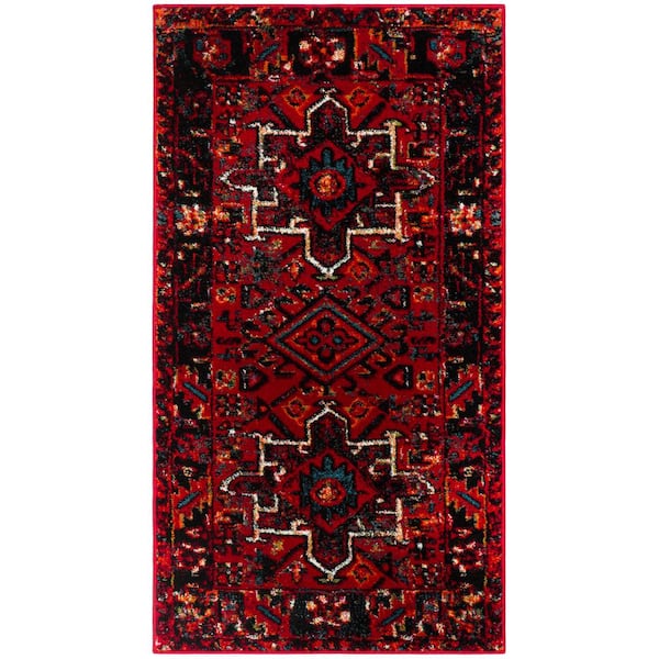 SAFAVIEH Vintage Hamadan Red/Multi 2 ft. x 4 ft. Floral Border Area Rug