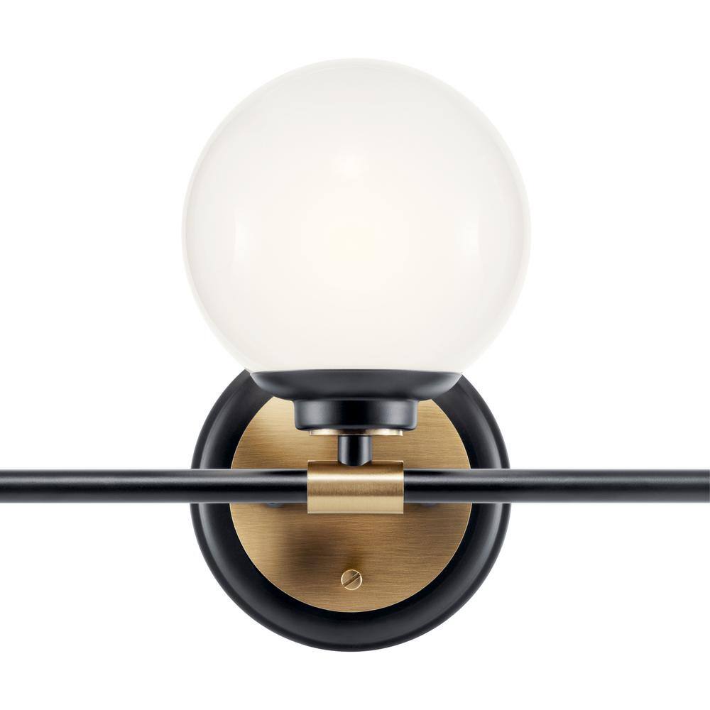 Benno Black and Bronze 3-Light Vanity with Opal Glass