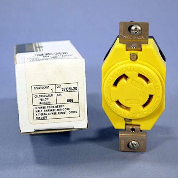 Leviton 30 Amp Industrial Grade Flush Mounting Locking Receptacle 250 Volt 