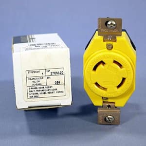 30 Amp 250-Volt- 3PY Flush Mounting Locking Outlet Industrial Grade Grounding Corrosion Resistant, Yellow