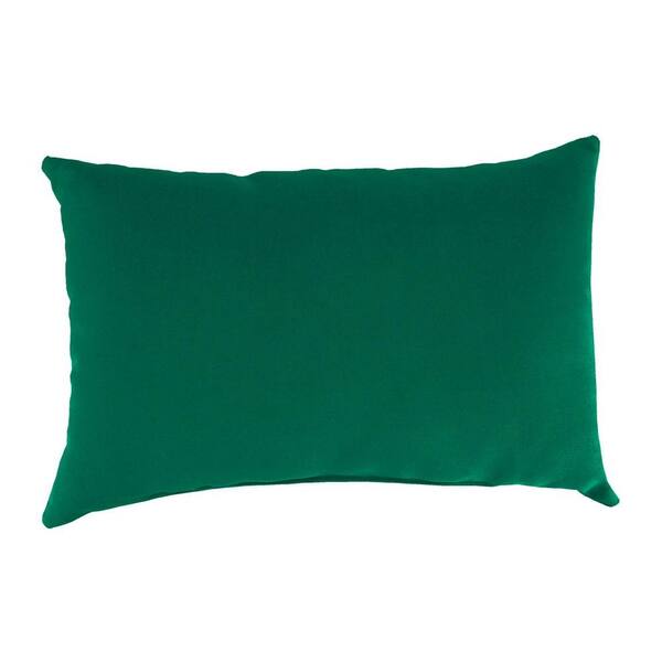 Jordan Manufacturing Sunbrella 19 in. x 12 in. Canvas Forest Green Lumbar Outdoor Throw Pillow