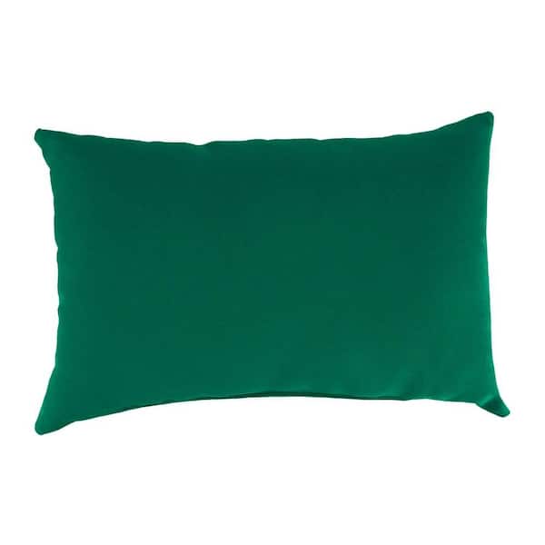 Jordan Manufacturing Sunbrella 9 in. x 22 in. Canvas Forest Green Lumbar Outdoor Pillow