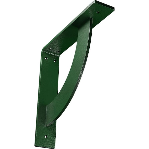 Ekena Millwork 2 in. x 10 in. x 10 in. Steel Hammered Deep Green Bulwark Bracket