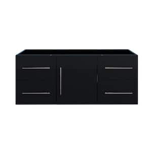 Napa 60 in. W x 20 in. D x 21 in. H Single Sink Bath Vanity Cabinet without Top in Glossy Black, Wall Mounted