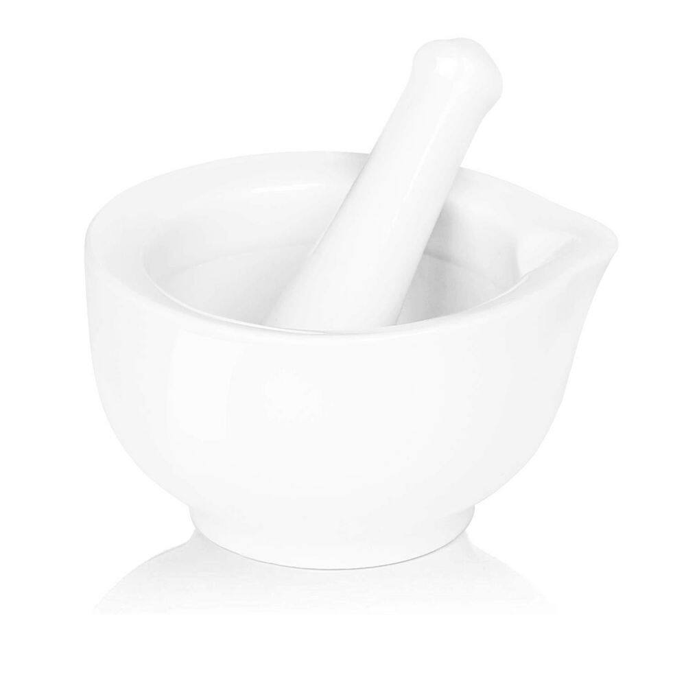 Porcelain Herb Grinder Set White Compact Mortar Pestle Pill Crusher for Spices Kitchen 3.3 Inch Durable price history on PriceWatchPro