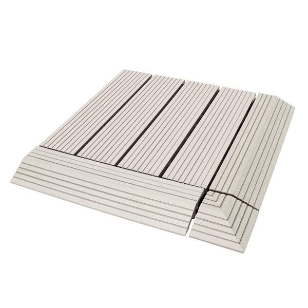 CREATIVE SURFACES 3 in. x 12 in. Composite Deck Tile Edge Trim in Star Gray (4-Pieces Per Box)