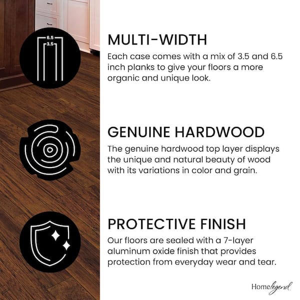 HOMELEGEND Barrett Distressed Hickory 3/8 in. T x 3.5 in. W Engineered Click Hardwood Flooring (26.3 sqft/case)