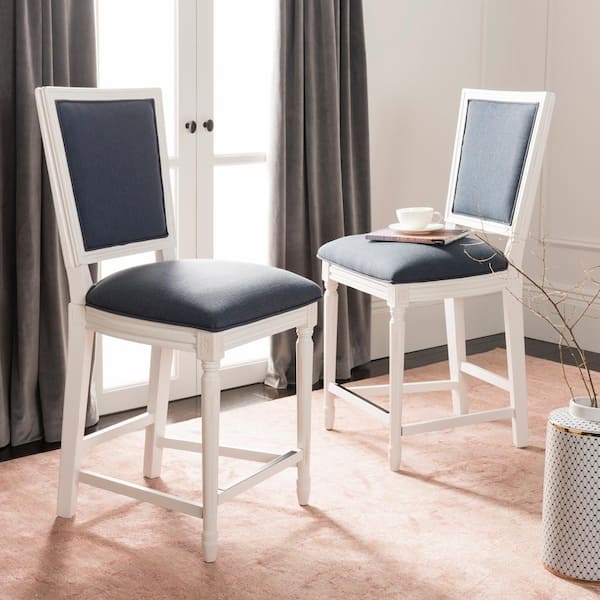 Buchanan 43 in. Navy and Distressed Blue Counter Stool (Set of 2)