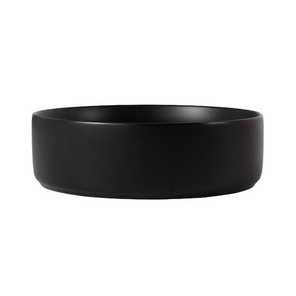 Above-counter sink Black Fireclay Ceramic Round Single Bowl Bathroom ...