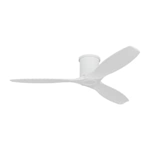 Collins 52 in. Smart Hugger Ceiling Fan in Matte White with Remote