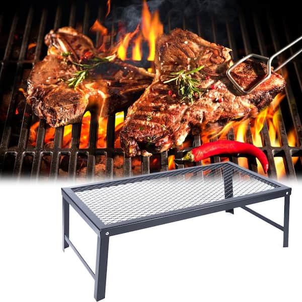 Stainless Steel Portable Barbecue Cooking Grill Net, Grilling Baskets For Outdoor  Grilling, Outdoor Camping Grilling Rack, Outdoor Round Bbq Campfire Grill  Grid, Camping Picnic Cookware Bbq Accessories Beech Vacation Essential  School Supplies 