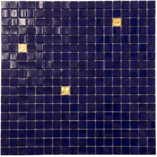 Apollo Tile Mingles 4" x 6" Glossy White and Gold Glass Mosaic Uniform square Wall and Floor Sample Tile 0.13 sq. ft./Piece (1-Pack)