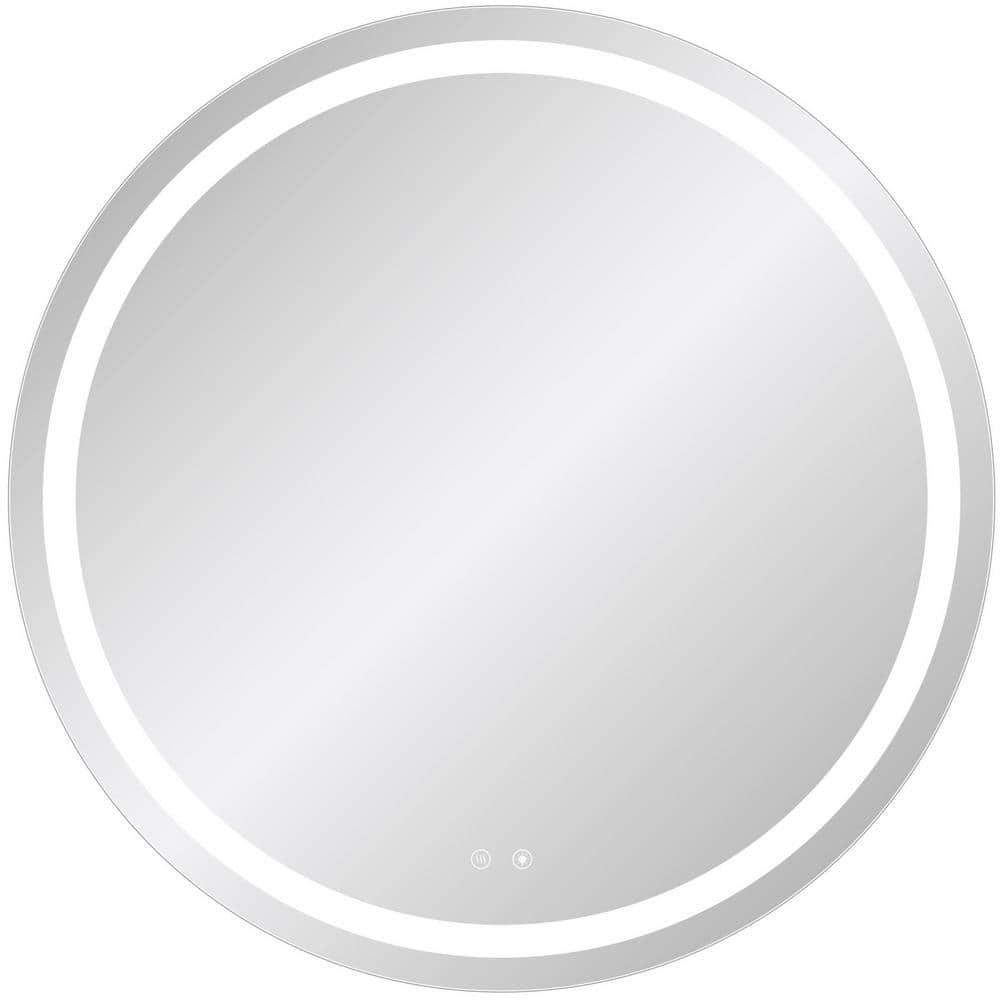 36 in. W x 36 in. H Round Frameless AntiFog LED Wall Bathroom