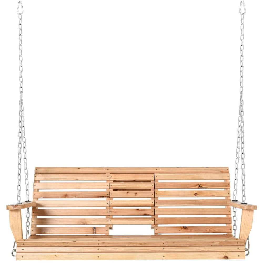 3-Person Metal Patio Porch Swing Bench with Folding Coffee Table Cup Holders and Chains 440lbs Weight Capacity, Na price history on PriceWatchPro