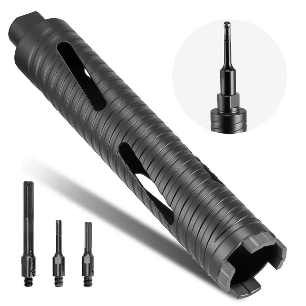 Core Drill Bit, 2 in. Diameter, 9-1/2 in. Drilling Depth, 5/8-11 Internal Thread, Diamond Dry Coring Bit with 3 Adapters price history on PriceWatchPro