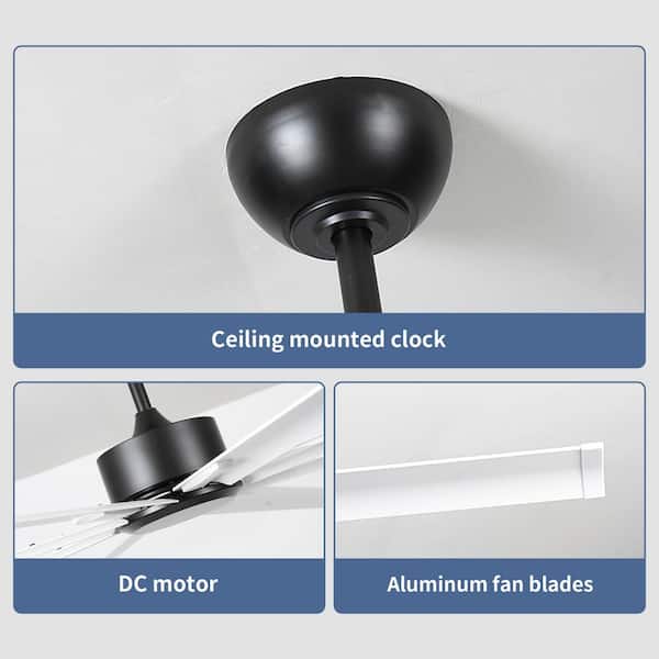 LINJO 96 in. Indoor White 8 Durable Aluminum 2-Layer Blades