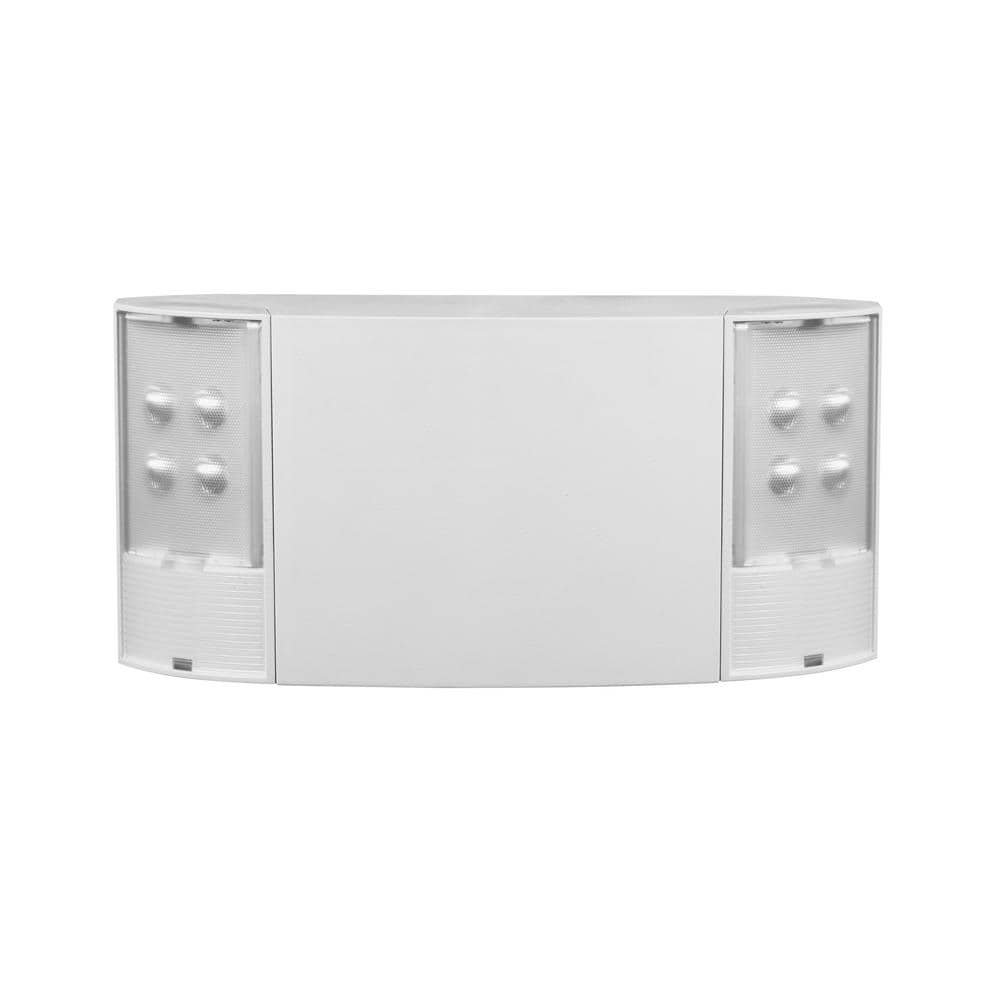 Compact White Adjustable Emergency LED Light Fixture