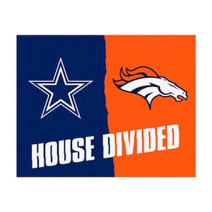 NFL House Divided - Cowboys / Broncos 33.75 in. x 42.5 in. House Divided Mat Area Rug