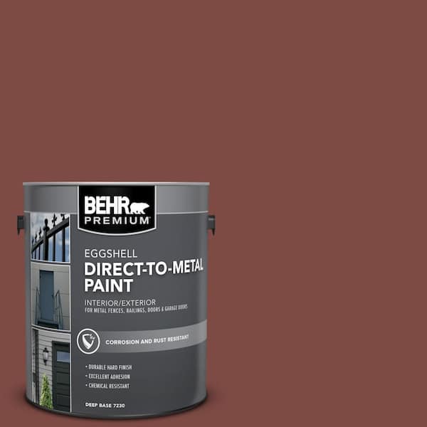 BEHR PREMIUM 1 gal. #PFC-02 Brick Red Eggshell Direct to Metal Interior/Exterior Paint