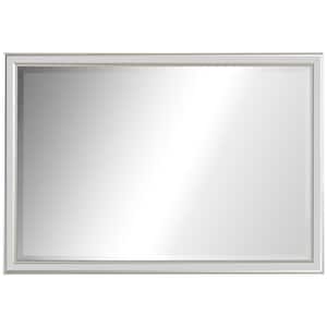 Modern Square 38.5 in. W x 26.5 in. H PS Foaming Silver Wall Bathroom Mirror MDF Frame