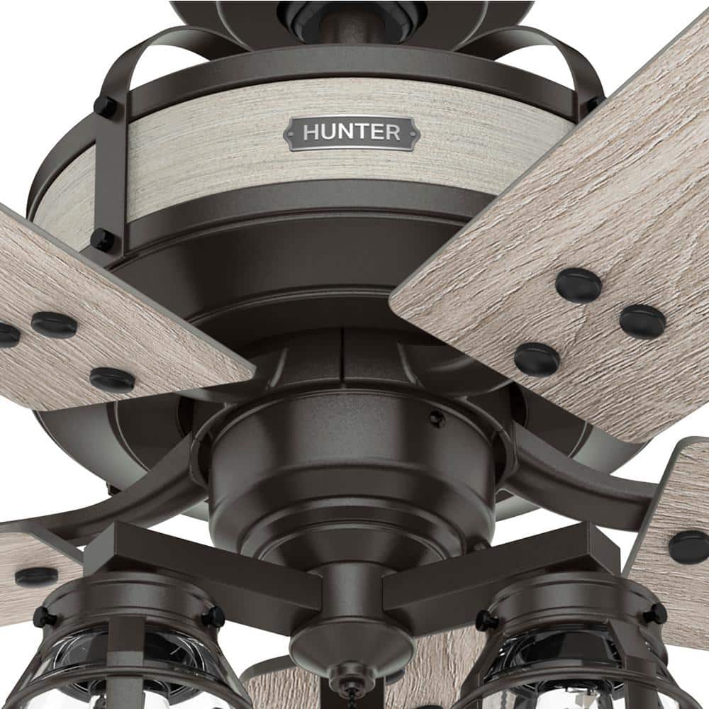 Oakland 52" Noble Bronze and Wood Ceiling Fan with Light Kit