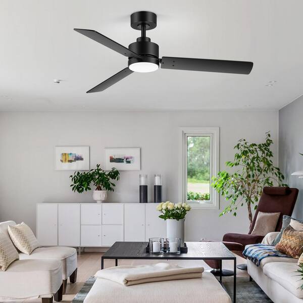 Flashwind Triplex 48 In. Integrated LED Indoor Black Ceiling Fans