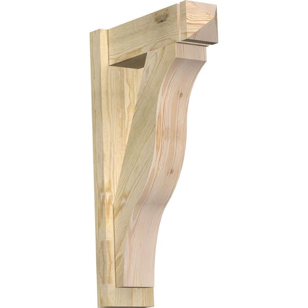 Ekena Millwork 6 in. x 30 in. x 18 in. Fuston Arts and Crafts Rough Sawn Douglas Fir Outlooker