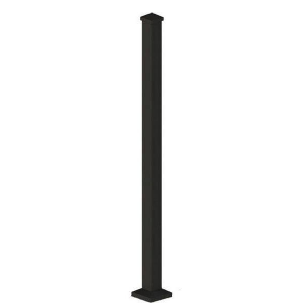 RDI 4 in. x 4 in. x 3-67/100 ft. Black Metal Railing Iron Fence Post Assembly