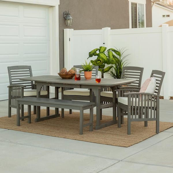 Walker Edison Furniture Company Chevron, Outdoor Dining Room Sets For 6