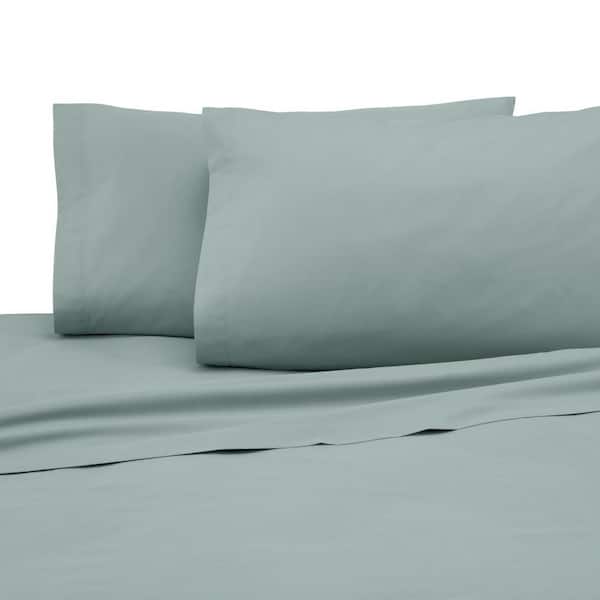Martex 4-Piece Sage Solid 225 Thread Count Cotton Blend Queen Sheet Set