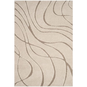 Florida Shag Cream/Beige 5 ft. x 8 ft. Solid Area Rug