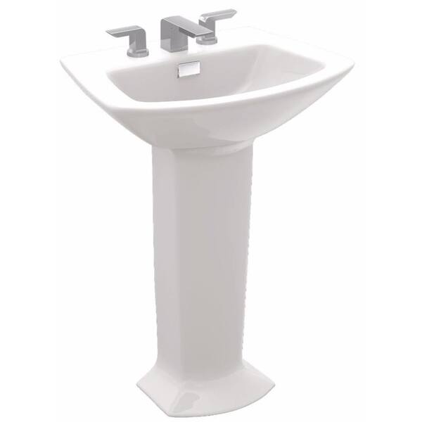 TOTO Soiree 30 in. Pedestal Combo Bathroom Sink with Single Faucet Hole in Sedona Beige