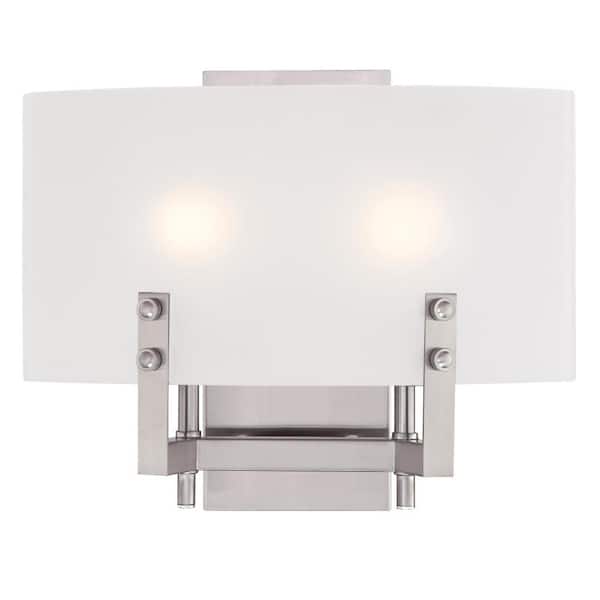 Westinghouse Enzo James 2-Light Brushed Nickel Wall Mount Bath Light