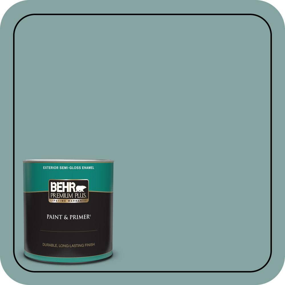 パートドヴェールペアグラス(ブルーグリーン) BEHR PREMIUM PLUS 1 qt. #PPU13-08 Venus Teal Semi-Gloss Enamel