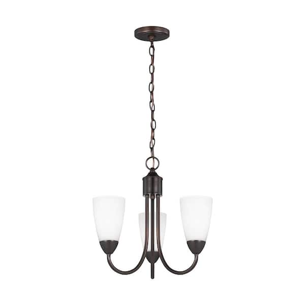 Generation Lighting Seville 3-Light Burnt Sienna Transitional Modern Hanging Chandelier
