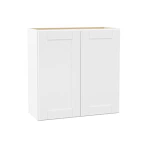 Shaker 30 in. W x 12 in. D x 30 in. H Assembled Wall Kitchen Cabinet in Satin White