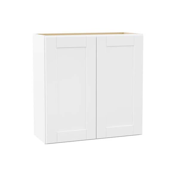 Shaker 30 in. W x 12 in. D x 30 in. H Assembled Wall Cabinet in Satin White