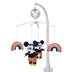 Multi-Colored Red and Black Mickey Mouse and Friends with Rainbows Musical Baby Mobile