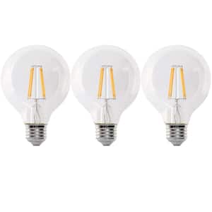 100-Watt Equivalent G25 E26 Dimmable Filament CEC 90 CRI Clear Glass LED Light Bulb, Bright White 3000K (3-Pack)