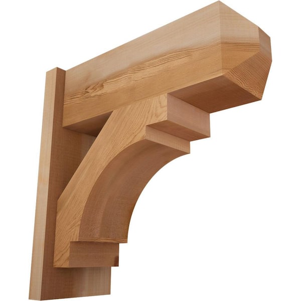 Ekena Millwork 8 in. x 20 in. x 20 in. Western Red Cedar Merced Craftsman Smooth Outlooker