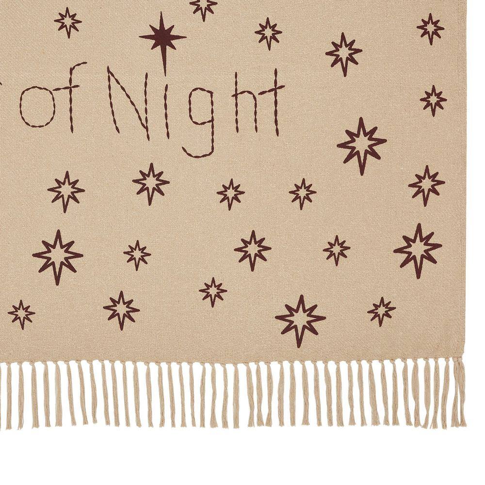 Star of Wonder Tan and Burgundy Cotton Woven Throw Blanket 50x60