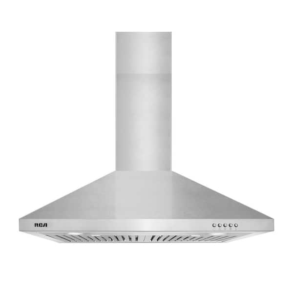 30 in. Heritage Collection 400 CFM Ducted Wall Mount Range Hood, Push Button Controls, LED Lights, Stainless Steel
