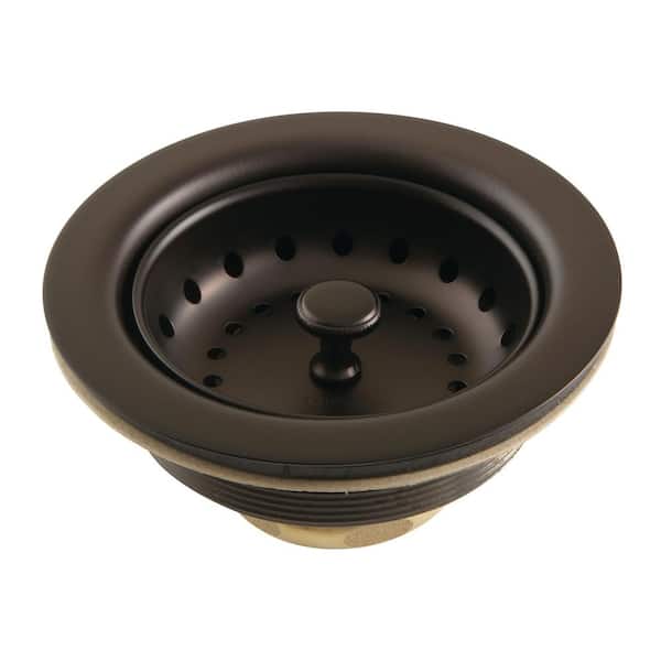 Kingston Brass Tacoma 3-1/2 in. x 2-1/2 in. Stainless Steel Kitchen Sink Basket Strainer in Oil Rubbed Bronze
