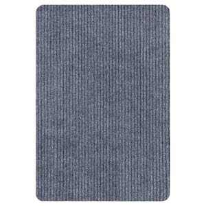 Lifesaver Collection Waterproof Non-Slip Rubberback Solid 2x3 Indoor/Outdoor Entryway Mat, 2 ft. x 3 ft., Gray